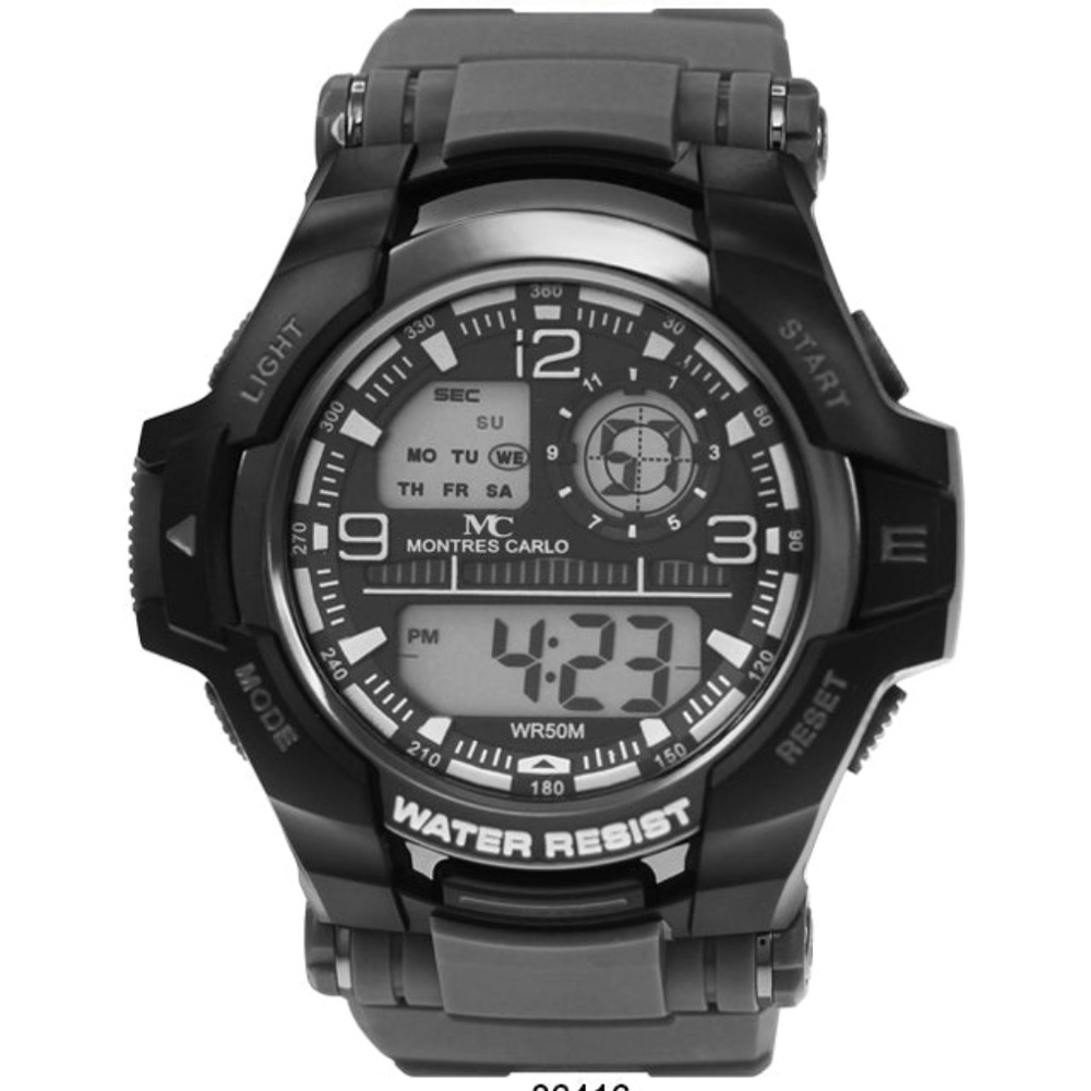 Men's Multi Functional Digital Display Montres Carlo Wrist Watch